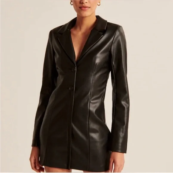 Abercrombie Faux Leather Blazer Dress - Picture 4 of 6